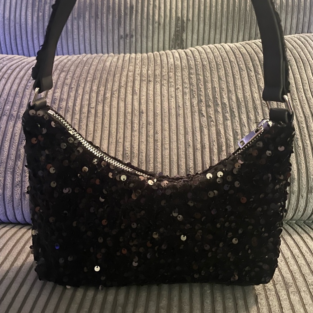 H&M Black Sequin Shoulder Bag